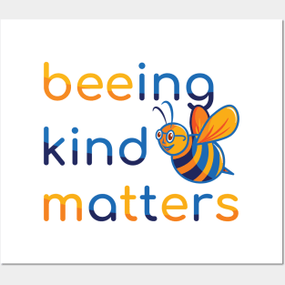 Being Kind Matters (blue and yellow) Posters and Art